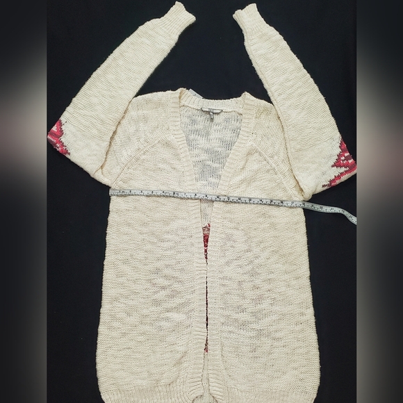 🎉HP🎉 BKE Open Weave Aztec Flyaway Cardigan, with Fringe Detail - Picture 5 of 7